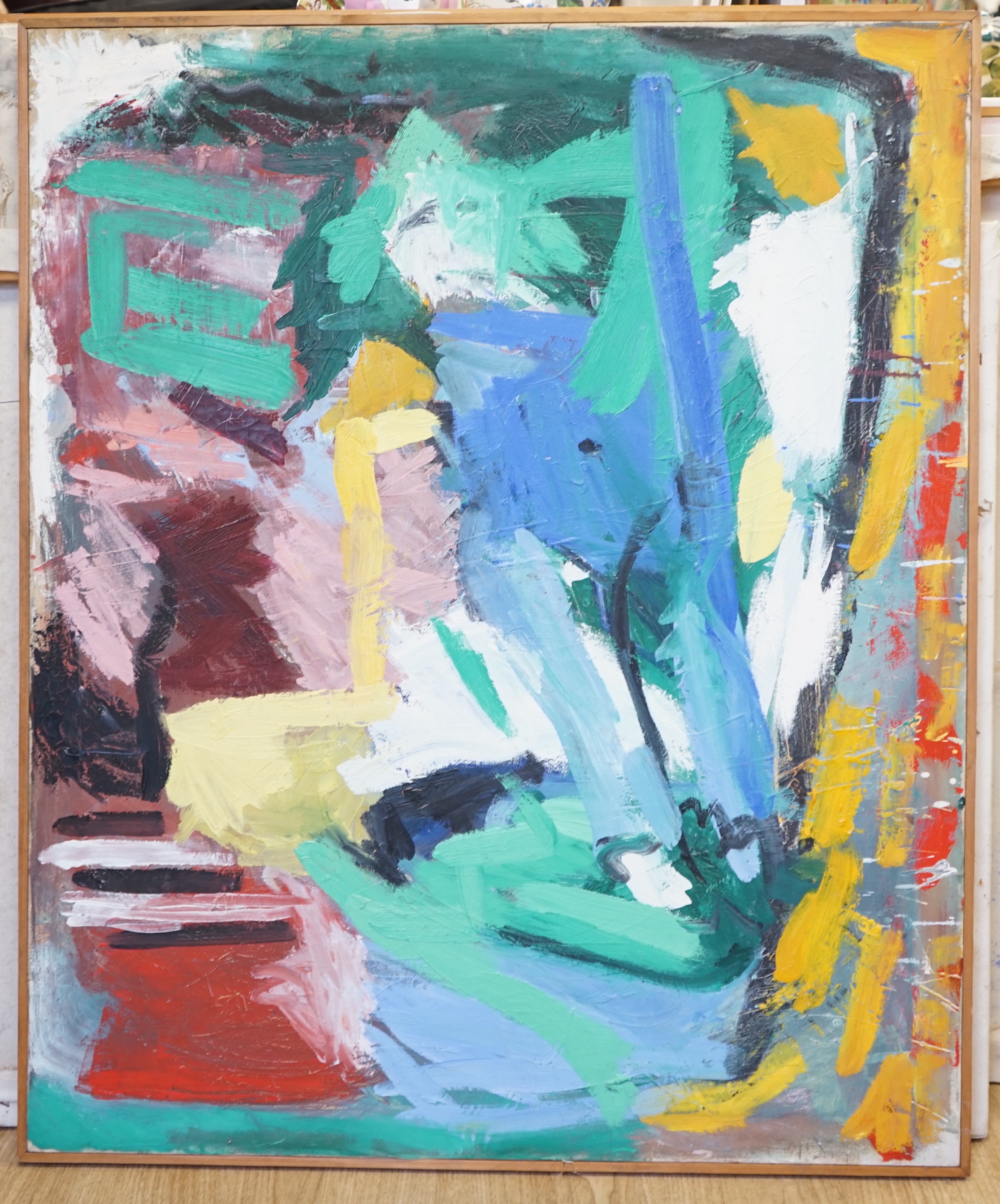 Kay Tarry, oil on canvas, abstract composition, 102cm x 84cm